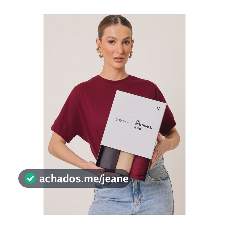 Kit 3 T-shirts Oversized Intense Algodão Cléa Store Chumbo/bege/vinho M