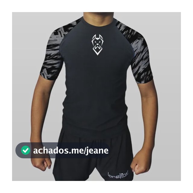 Rash Guard Jiu Jitsu Bjj  Manga Estampada Cinza  Atl02
