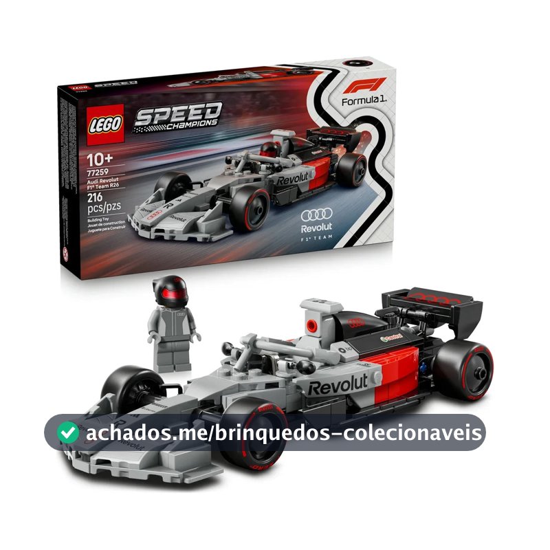 LEGO Speed Champions Carro de Corrida Audi Revolut F1 Team R26 77259; Carro de Fórmula 1 para montar
