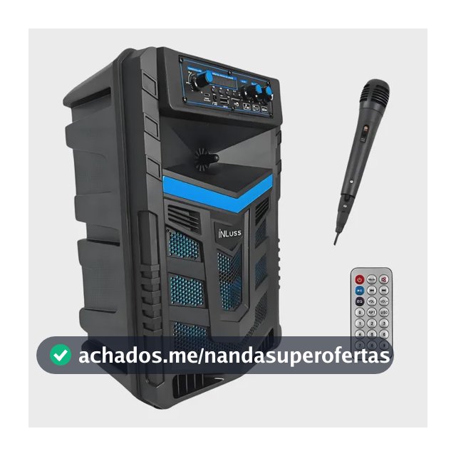 Caixa De Som Amplificada 2000w Bluetooth + Microfone Azul