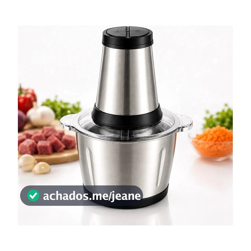 Processador De Alimentos Elétrico 2L Inox Moedor Picador 250w Multifuncional Cozinha