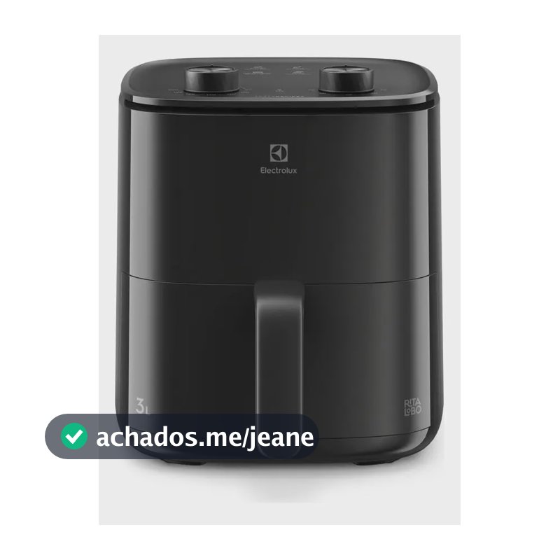 Air Fryer Electrolux Por Rita Lobo 3l Preta Efficient C/ Des Cor Preto