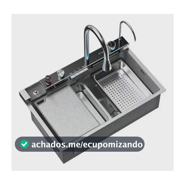 Cuba Gourmet Premium Completa Torneira Cascata Lavador Copos Cor Prateado Smart Multifuncional Pia Inteligente Moderna Com Suporte Para Celular Winda