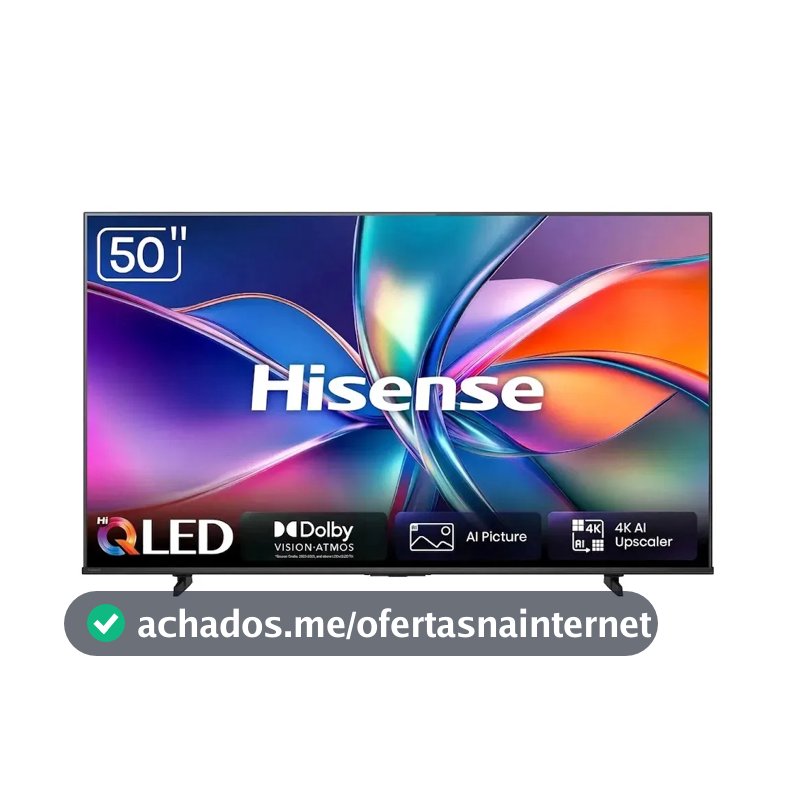 Smart TV Hisense HI-QLED 4K 50" polegadas com Processador AI, Dolby Vision Atmos e Compatibilidade Alexa - 50Q6QVV