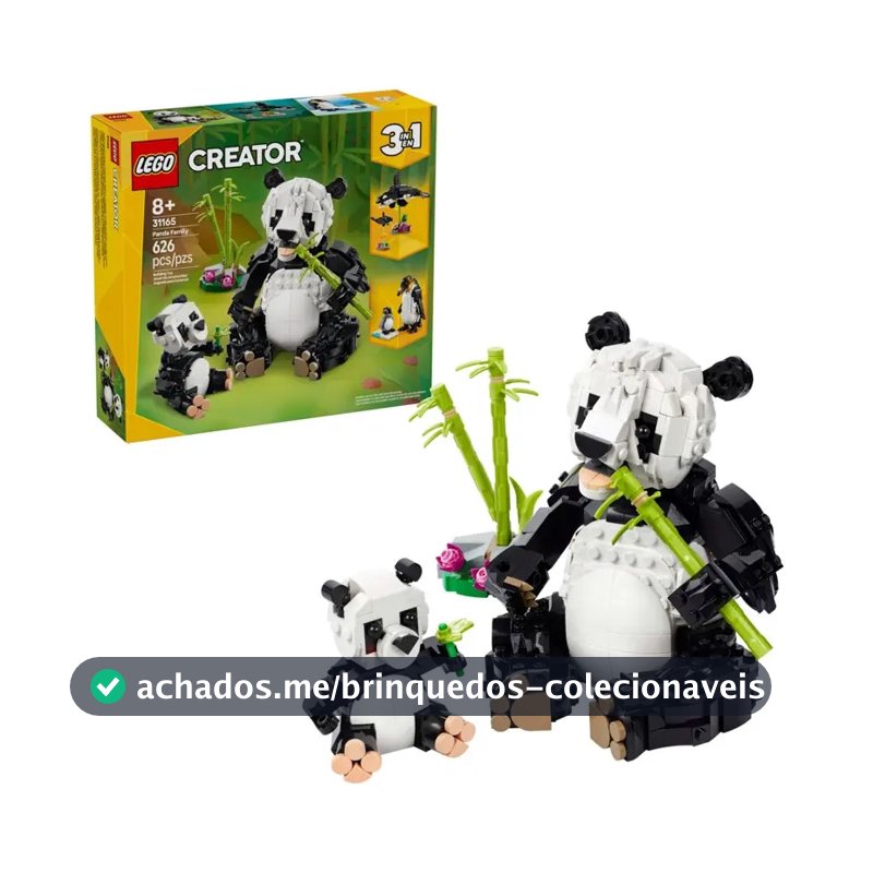 Brinquedo Blocos De Montar Creator 31165 Panda 3em1 Lego