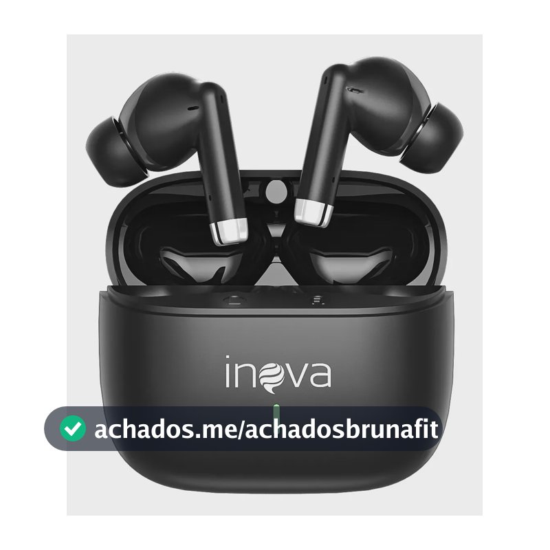 Fone De Ouvido Sem Fio Bluetooth 5.3 Tws Intra-auricular 50h Fone De Ouvido Bluetooth Sem Fio Tws Bateria De Longa Duração Cor Preto, Inova