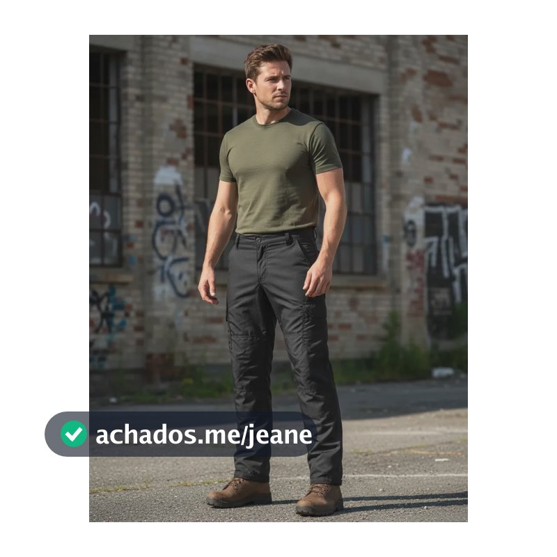 Calça Preta Tática Militar Cargo Masculina Poly Reforçada Preto 44