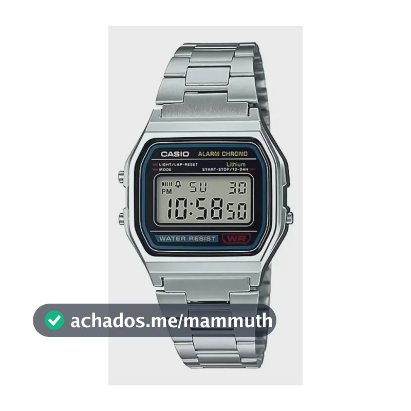 Relógio Casio Digital A158wa Vintage Masculino Unissex 30m Prata