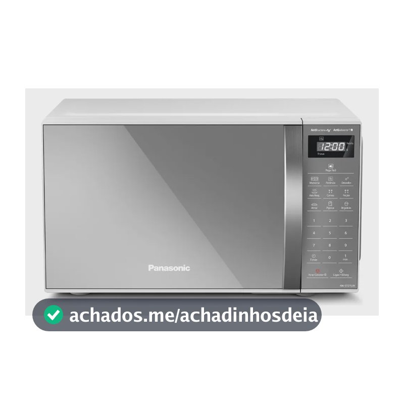 Microondas Panasonic Nn-st27lwru 21L Branco Espelhado Tecnologia Pega Fácil