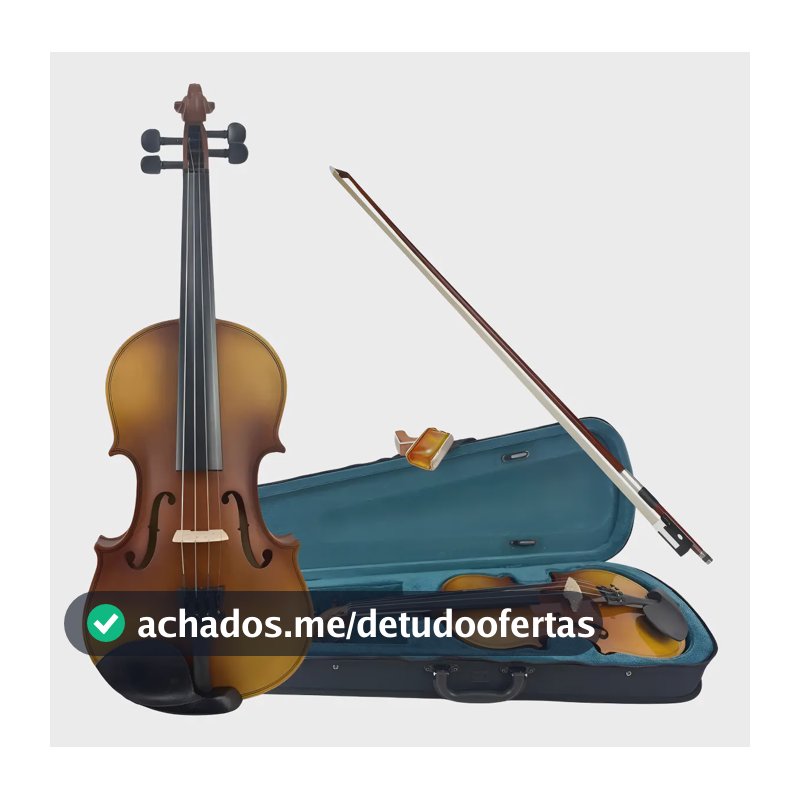 Violino 4/4 Bravo Music VS44 Estudante Iniciante Com Estojo Arco Breu Tamanho Adulto Cor Vintage Satin Fosco