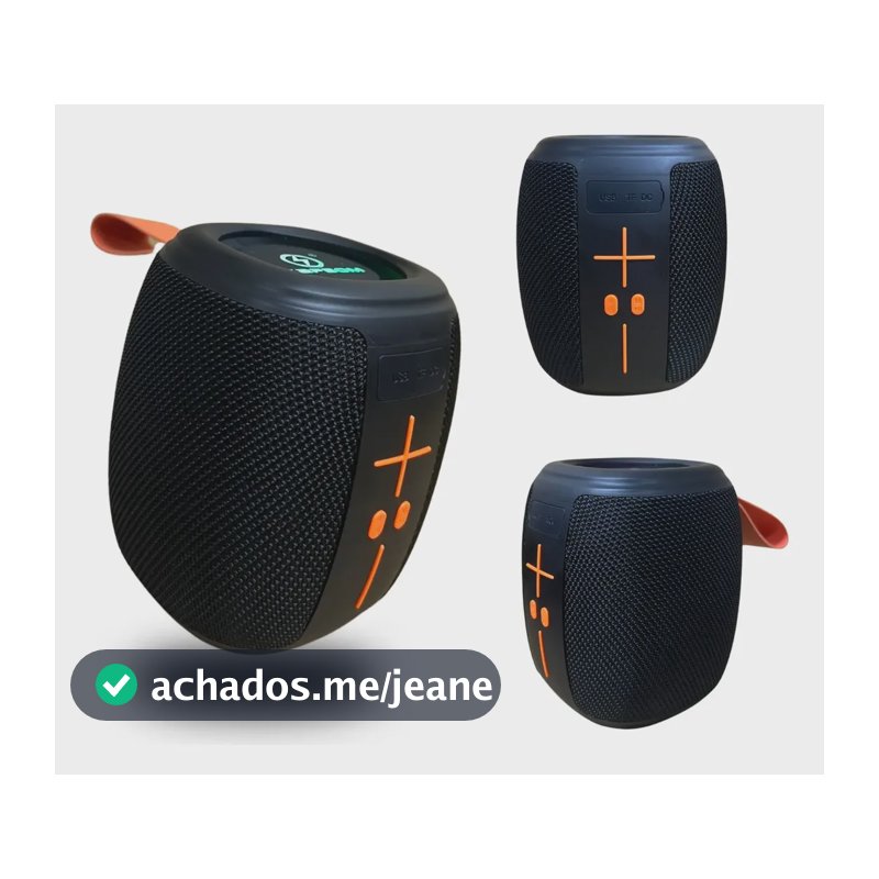 Caixa Caixinha Som Bluetooth Tws A Prova D'agua Recarregavel Preto