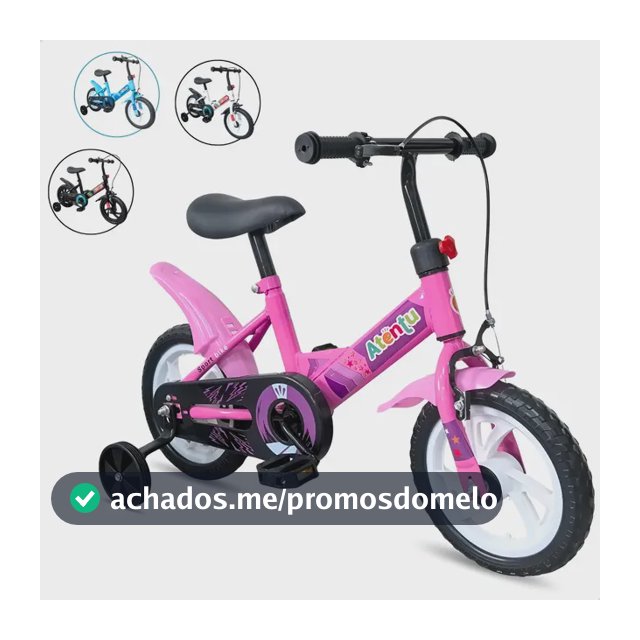 Bicicleta Infantil Aro 12 Com Rodinhas Laterais Equilíbrio Rosa S