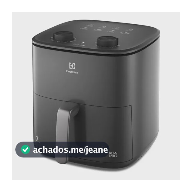 Air Fryer Fritadeira Elétrica sem Óleo 7,0L 1700w Electrolux Grade removível dupla camada Antiaderente 8 Receitas Programadas Aviso Sonoro de segurança automático EAF71 - Cinza