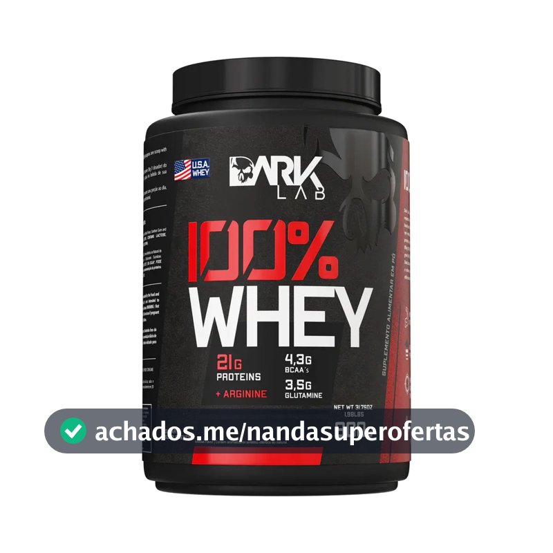 100% Whey Protein 900g Sabores - Dark Lab Sabor Morango