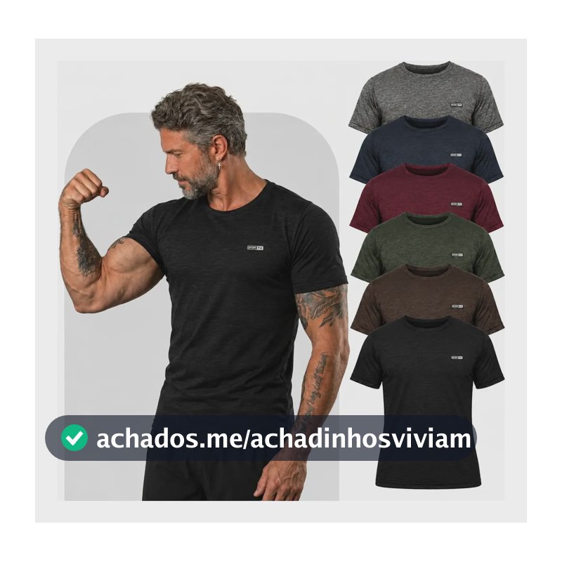 Kit 6 Camisas Masculina Academia Camiseta Dry Fit Treino Kit 6 Cores Lisa G