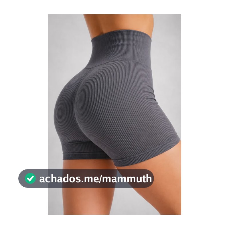 Shorts Fitness Canelado Sem Costura Academia Feminino Treino Cinza G-gg