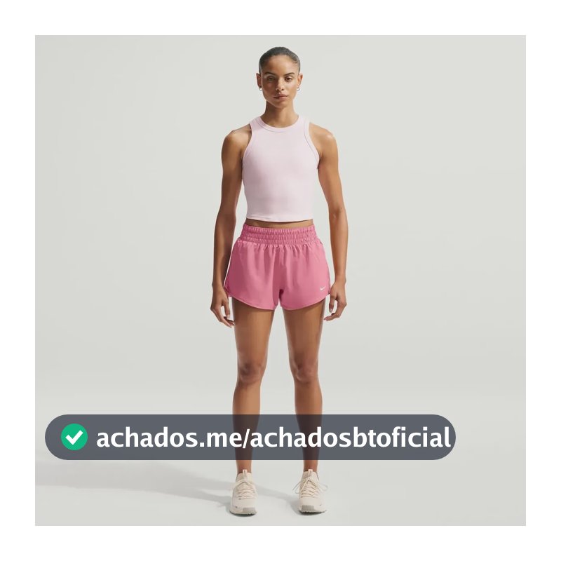 Shorts Nike One Feminino Rosa/branco M