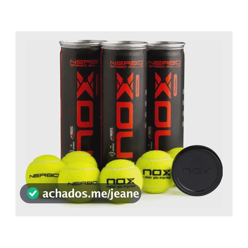 Kit 3 Tubos De Bolas Nox Nerbo Speed  9 Bolas De Padel Amarelo