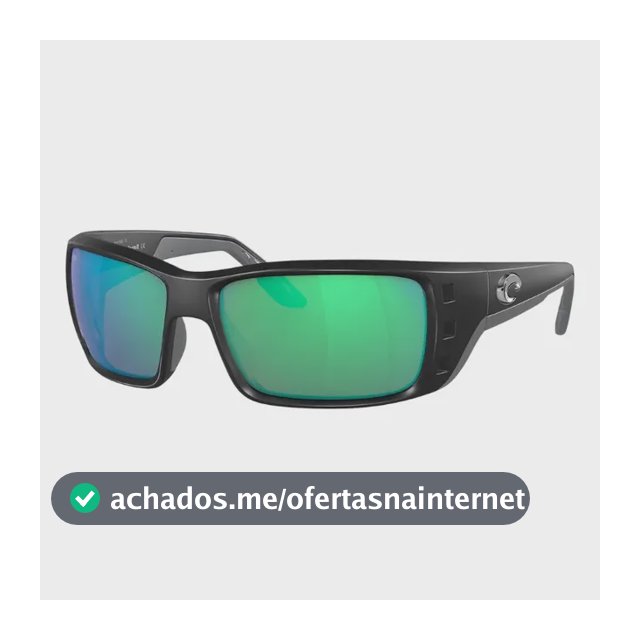 Óculos Costa Del Mar Permit Matte Black - Green Mirror 580g Verde Preto