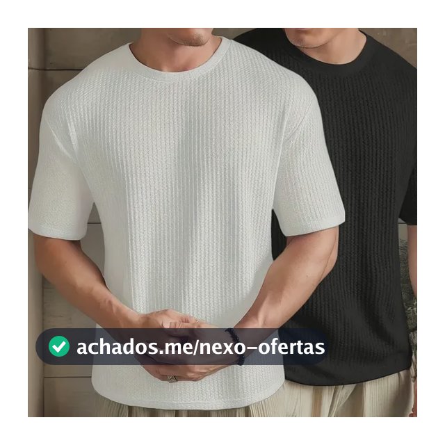 Camisa Masculina Kit 2 Texturizada Quadradinhos Oversized