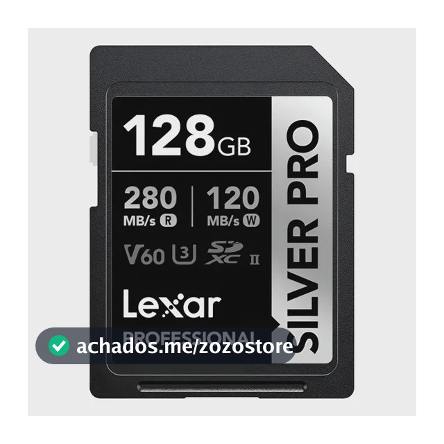 Cartão De Memória Lexar Silver Pro 128gb 280 Mb/s Sdxc 4k