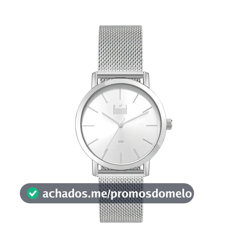 Relógio Dumont Traveller Masculino de Aço Prata Analógico