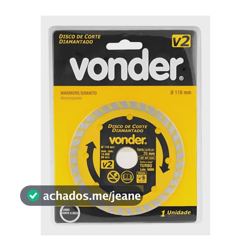 Disco De Corte Turbo Diamantado Serra Marmore Porcelanato 110mm Diamantado Turbo