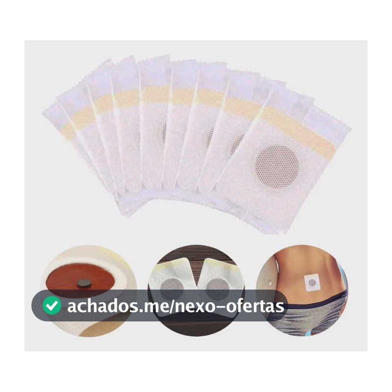 10 Adesivos Slim Detox Corporal Magnético Fitness Natural