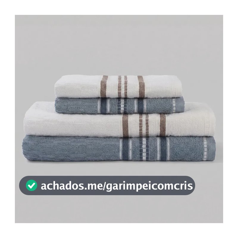 Jogo de Toalha Standard (4 Peças) Branco+Marinho - Mercado Livre Basics