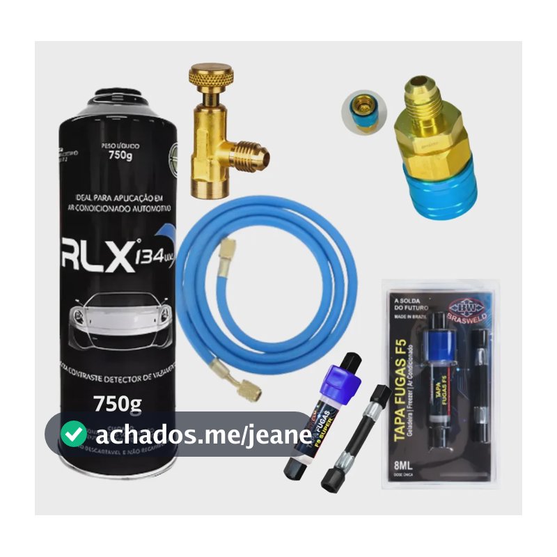 Kit Recarga Arcondicionado Automotivo Carro Tapafuga Selante