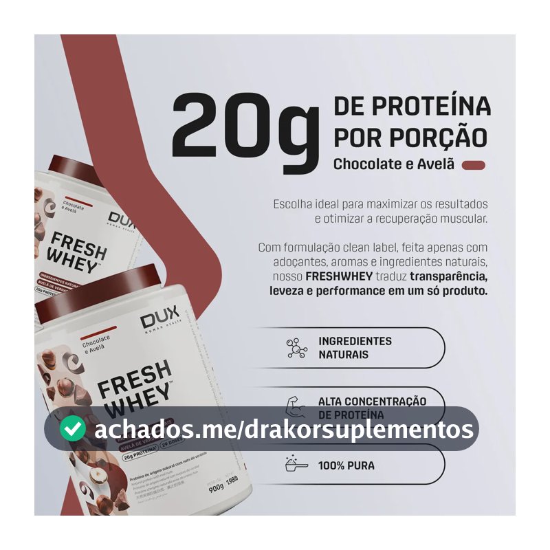 Whey protein Dux Nutrition FreshWhey em pó sabor Chocolate belga e avelã x 900g