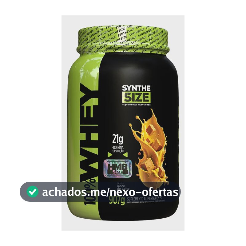 Whey Protein 100% Concentrado Synthesize Pote 900g Sabor Doce De Leite