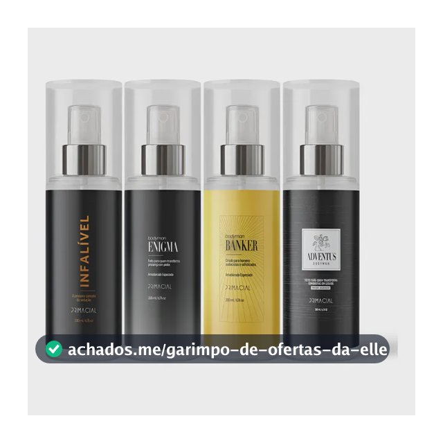 KIT BODY SPLASH MASCULINO INFALIVEL + ENIGMA + BANKER + ADVENTUS 200ML - PRIMACIAL PERFUME AMADEIRADO