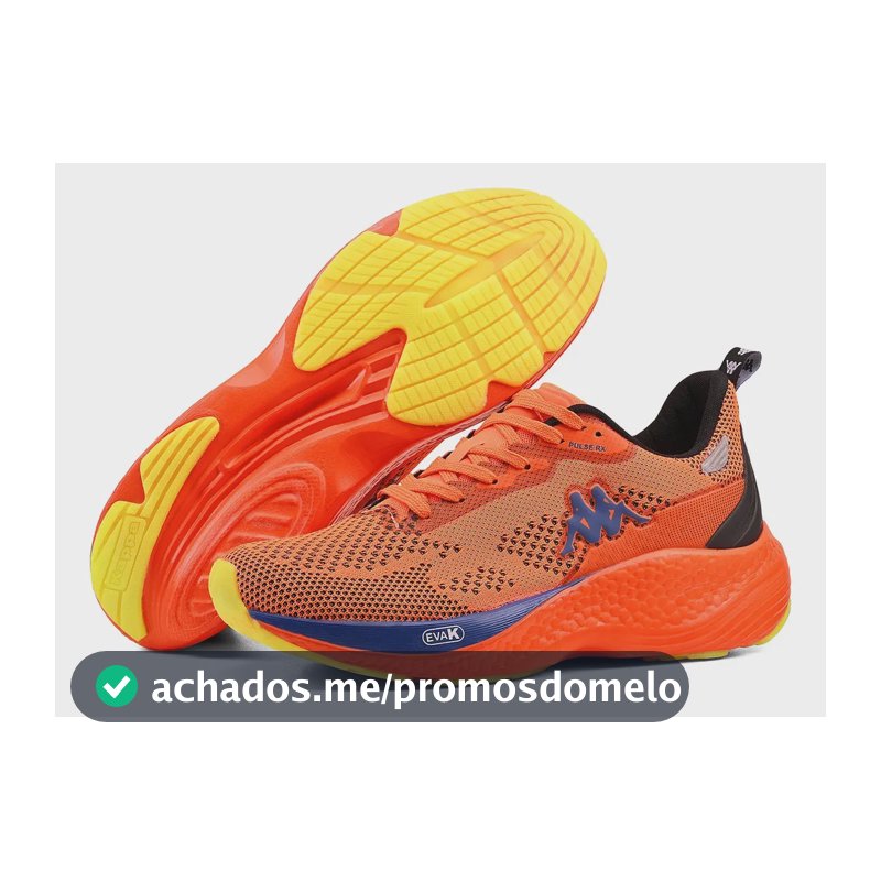 Tênis Kappa Pulse Rx Unissex Corrida Conforto Laranja-royal 41