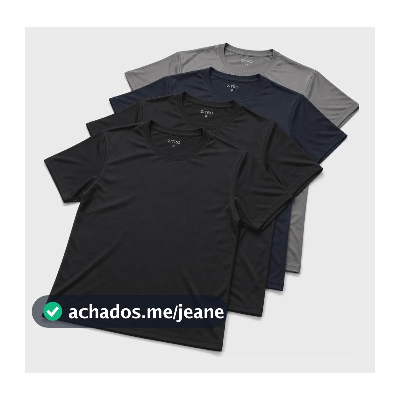 Kit 4 Camisetas Dry Fit Masculina Academia Leve Confortável Kit Escuro Preto-preto-azul-cinza Liso P