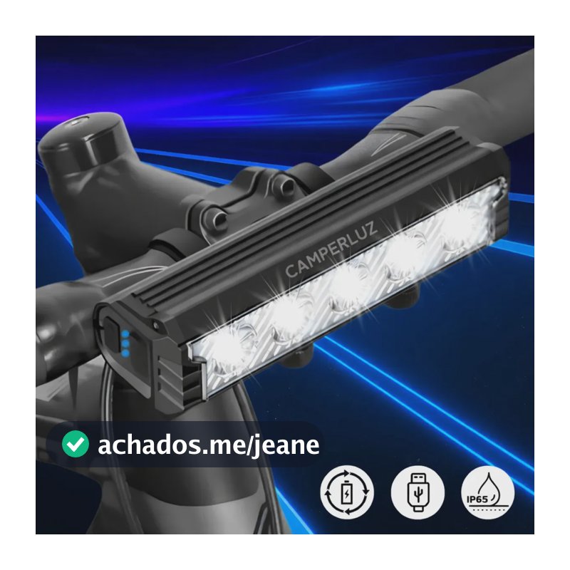 Farol Monster 5 Led Tg3 Lanterna Bike 20.000 Lumens Forte Potente Barra Recarregável Usb Bicicleta Patinete - Marca Camperluz
