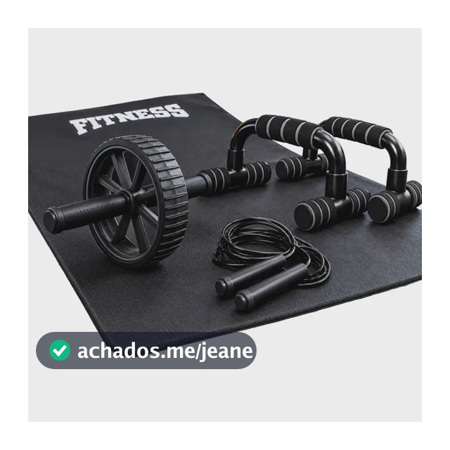 Colchonete Academia Barra Flexão Roda Abdominal Corda Pular