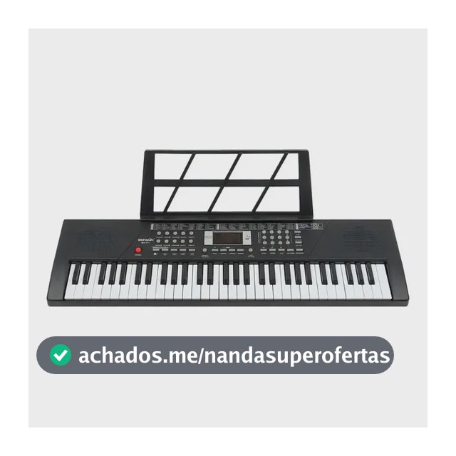 Teclado Musical Iniciante Piano Eletronico 61 Teclas Cor Preto