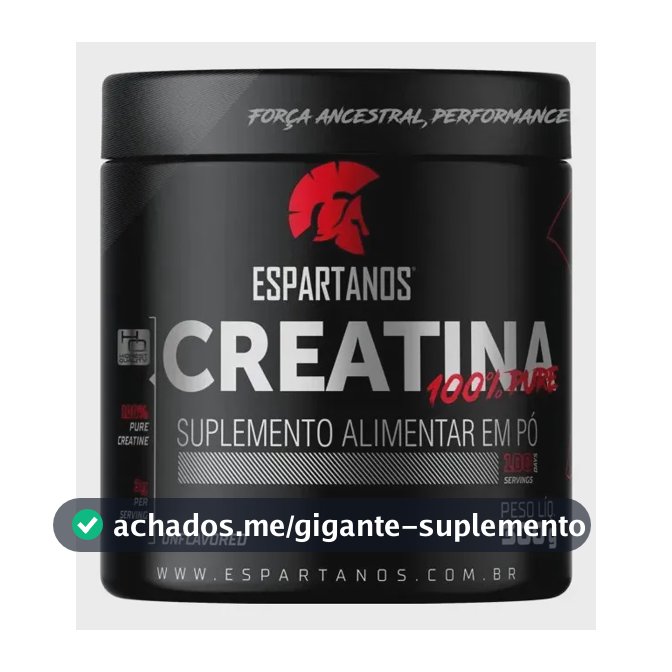 Suplemento Em Pó Creatina 100% Pura 300g Espartanos Aprovada Sabor Sem sabor