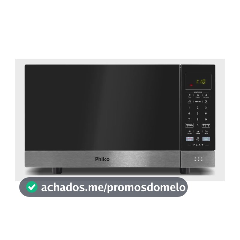 Micro-Ondas PMO30F Flat 28L Preto Espelhado Philco 220V