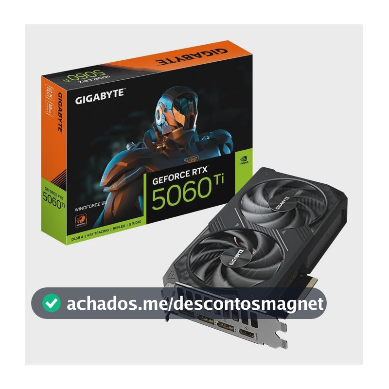 Placa De Vídeo Gigabyte Rtx 5060 Ti Windforce 2x 8gb Gddr7