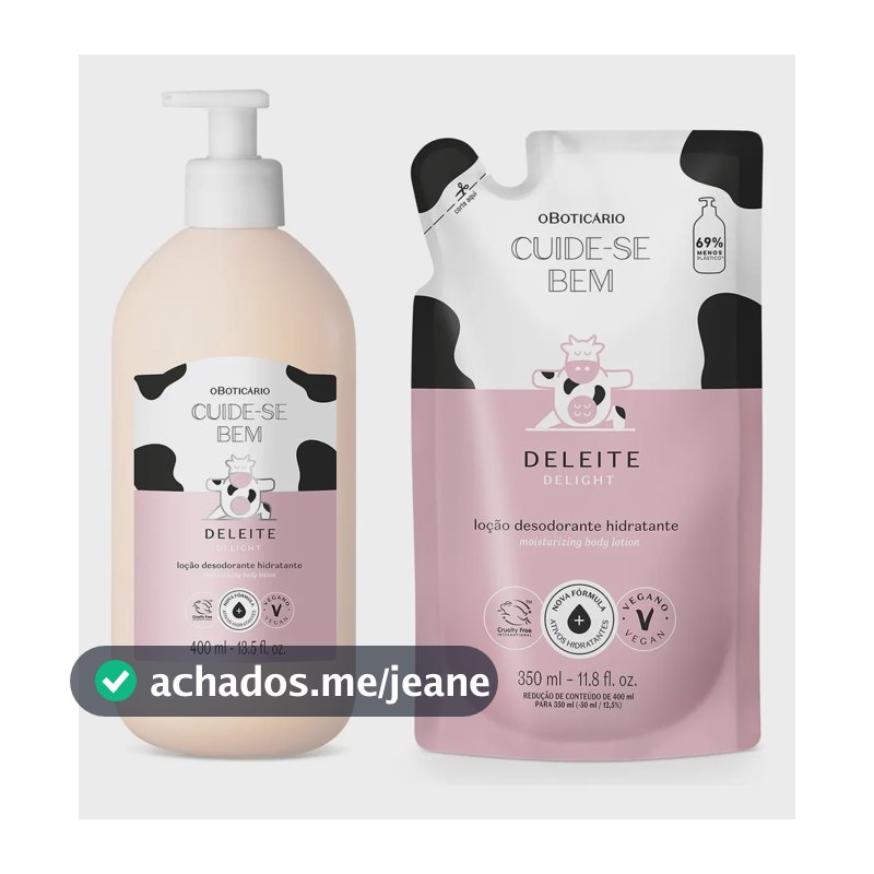 Kit Cuide-se Bem Deleite: Loção Corporal 400ml + Refil 350ml