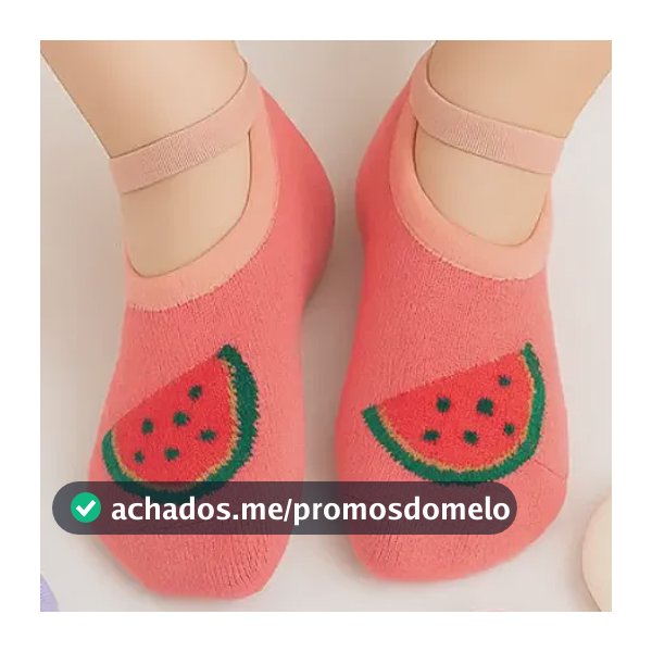 Kit 5 Pares Meia Sapatilha Infantil Antiderrapante Oferta Nf