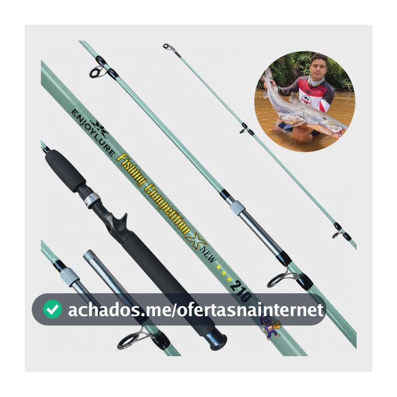 Vara Pesca Maciça Carretilha 20-65 Lbs Pesca Pesada Pirarucu 2.10 Metros