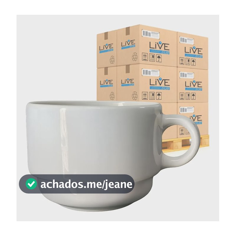 12 Xícaras Live Cerâmica 150ml Kit Branca Sublimação P/ Kit