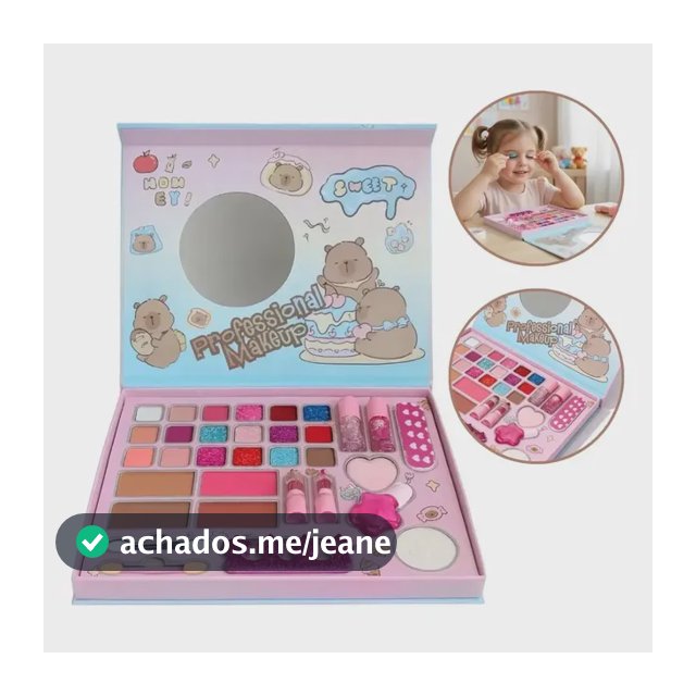 Kit De Maquiagem Infantil Para Meninas Capivara Super Luxo