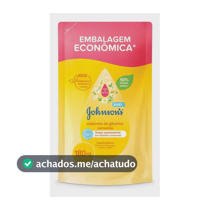 Sabonete Líquido Glicerina Camomila JOHNSON’S Baby, 180mL