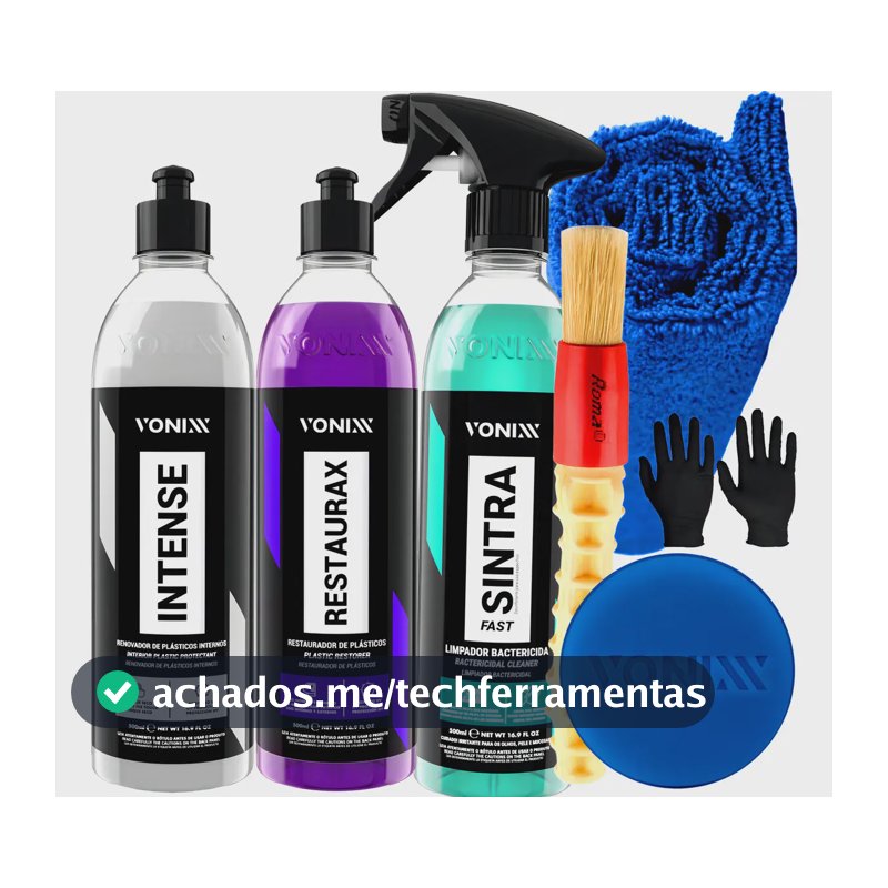 Kit Limpeza Automotiva Vonixx Sintra Fast Intense Restaurax 500ml