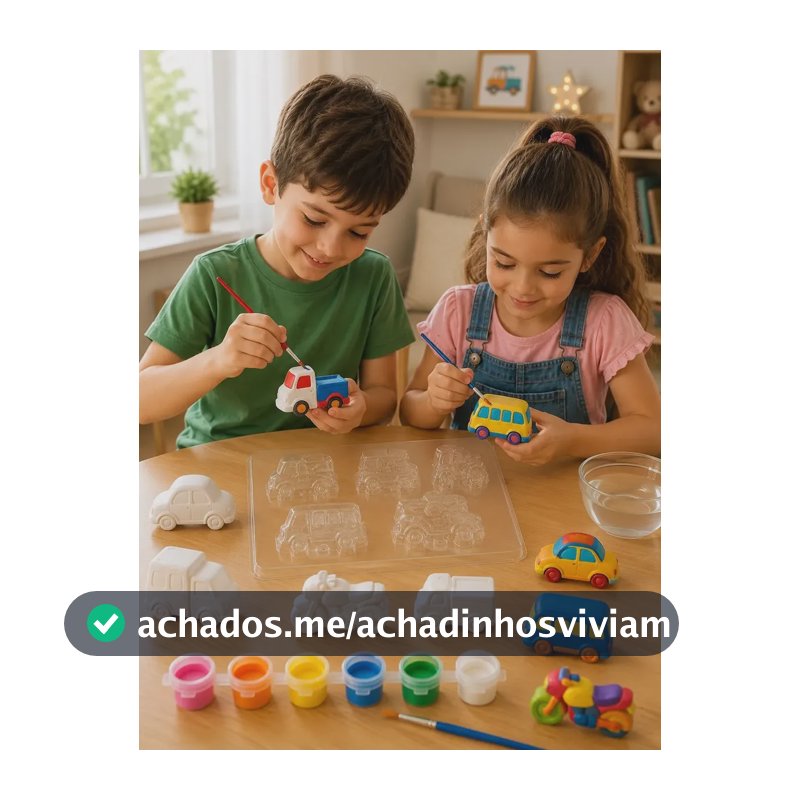 Kit Pintura Infantil Molde De Gesso Educativo Criativo Carro Colorido