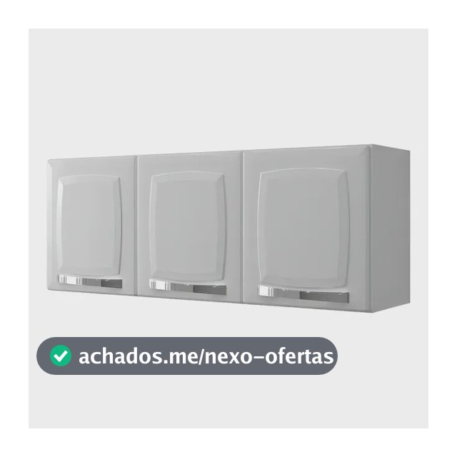 Armário Aéreo de Cozinha Branco Itatiaia 3 Portas Rose
